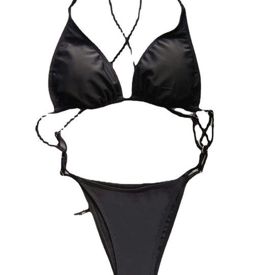Damen Triangel-Bikini mit verstellbaren Trägern und raffinierten Details EB