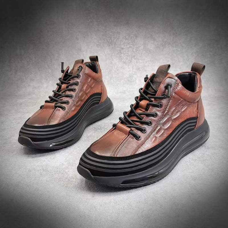 Damen Sportliche High-Top Sneaker aus hochwertigem Leder im modernen Design EB