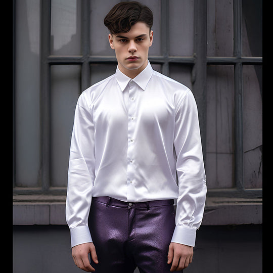 Herren elegante und glänzende Hemd EB