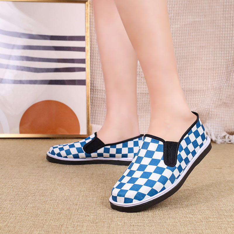 Damen Slip-On Sneaker mit Karomuster EB