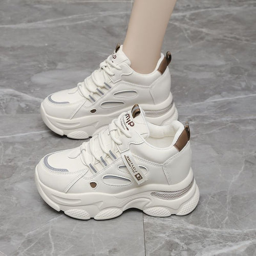 Damen Sportliche Chunky Sneaker mit atmungsaktiver Netzstruktur und dämpfender Sohle EB