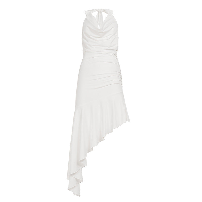 Damen Abendkleid mit asymmetrischem Schnitt und Raffung EB