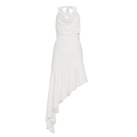 Damen Abendkleid mit asymmetrischem Schnitt und Raffung EB