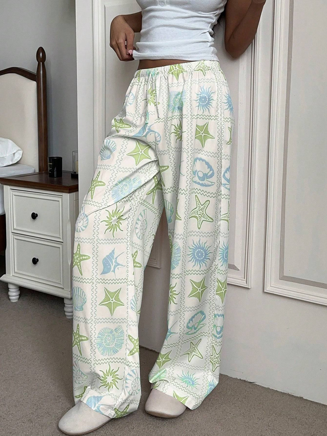 Damen Legere Palazzo-Hosen EB