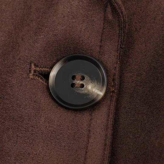 Damen elegante Suede Blazerjacke mit Taillengürtel EB
