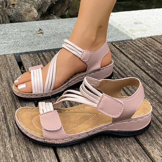 Damen Komfortable Sandalen mit verstellbaren Riemen und anatomischem Fußbett EB