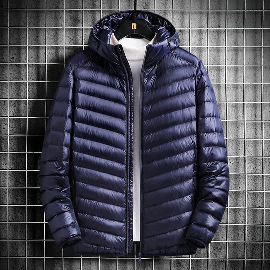 Herren nan ultraleichte Steppjacke mit Kapuze, winddichter Außenhülle und packbarem Thermofutter EB