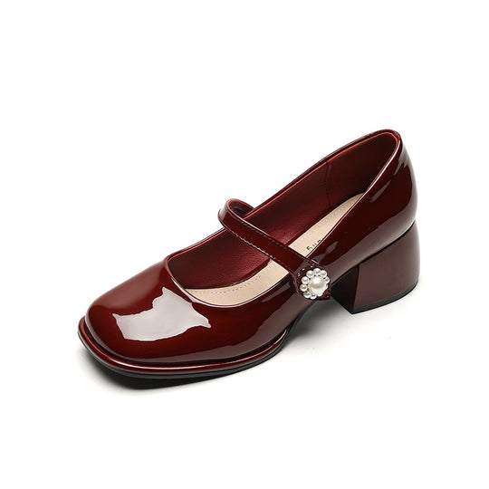 Damen Elegante Ballerinas mit modischem Riemen und funkelnder Schnallenverzierung EB