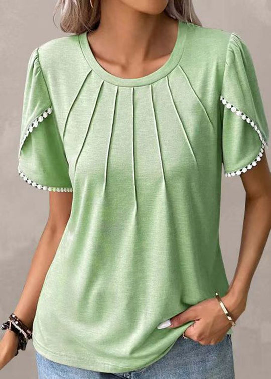 Damen Blusenshirt mit dekorativen Falten und eleganten Ärmelakzenten Heidi-Mode