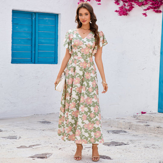 Damen Maxikleid mit Blumenmuster EB