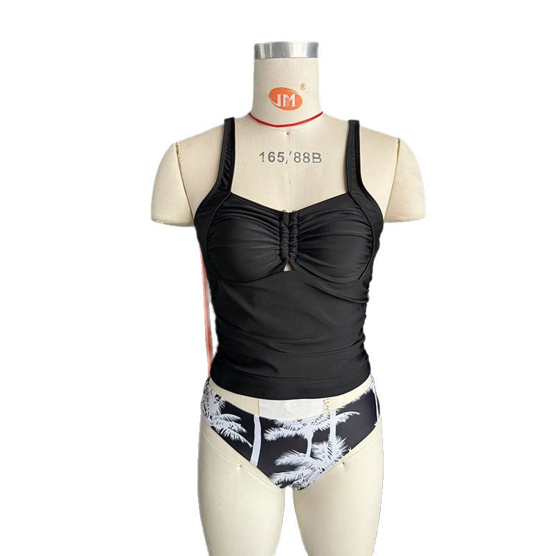 Damen Tankini-Set mit raffiniertem Oberteil und modischem Slip EB