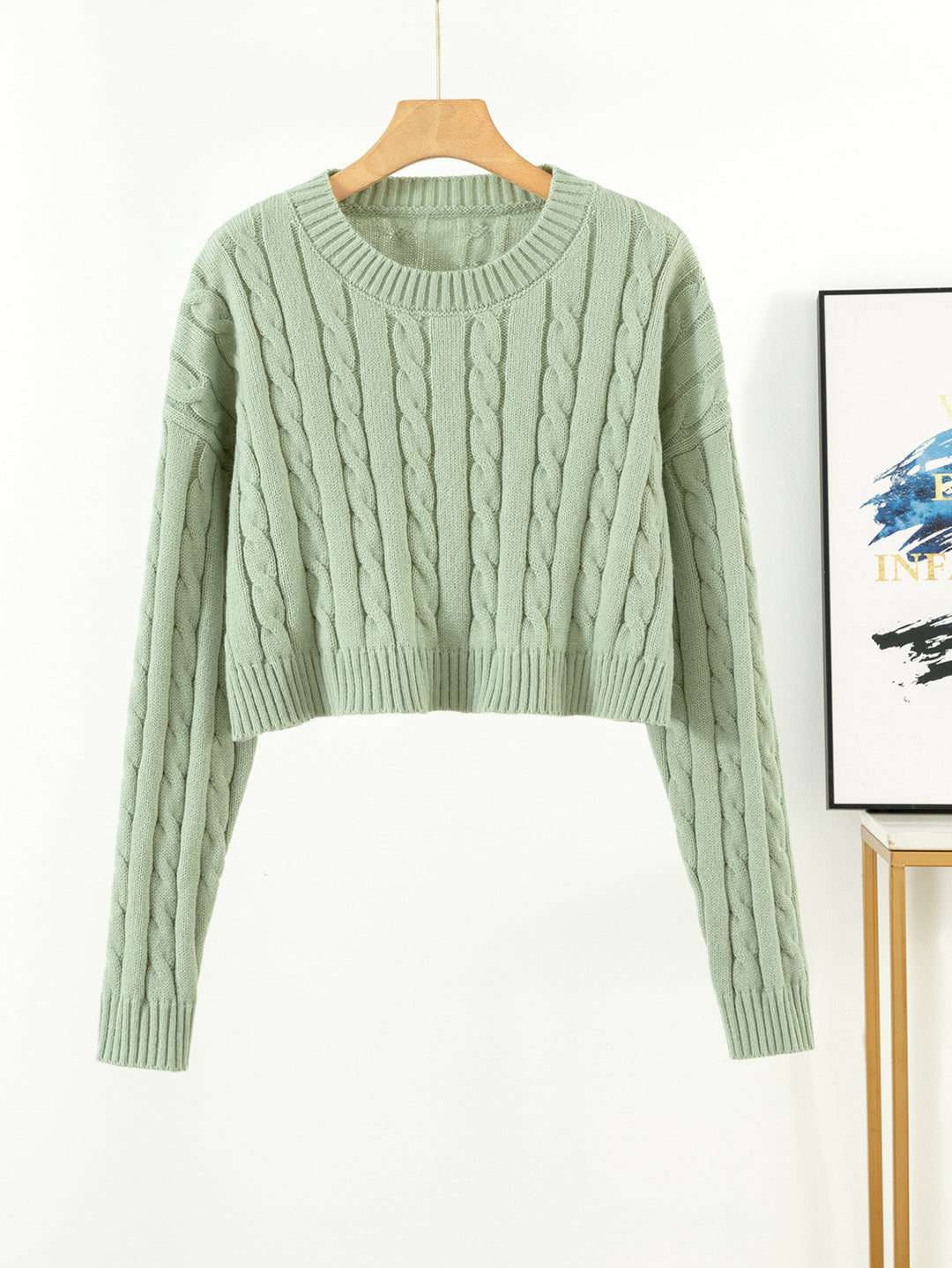 Damen Kurzgeschnittener Strickpullover EB