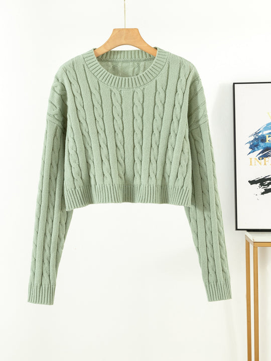 Damen Kurzgeschnittener Strickpullover EB