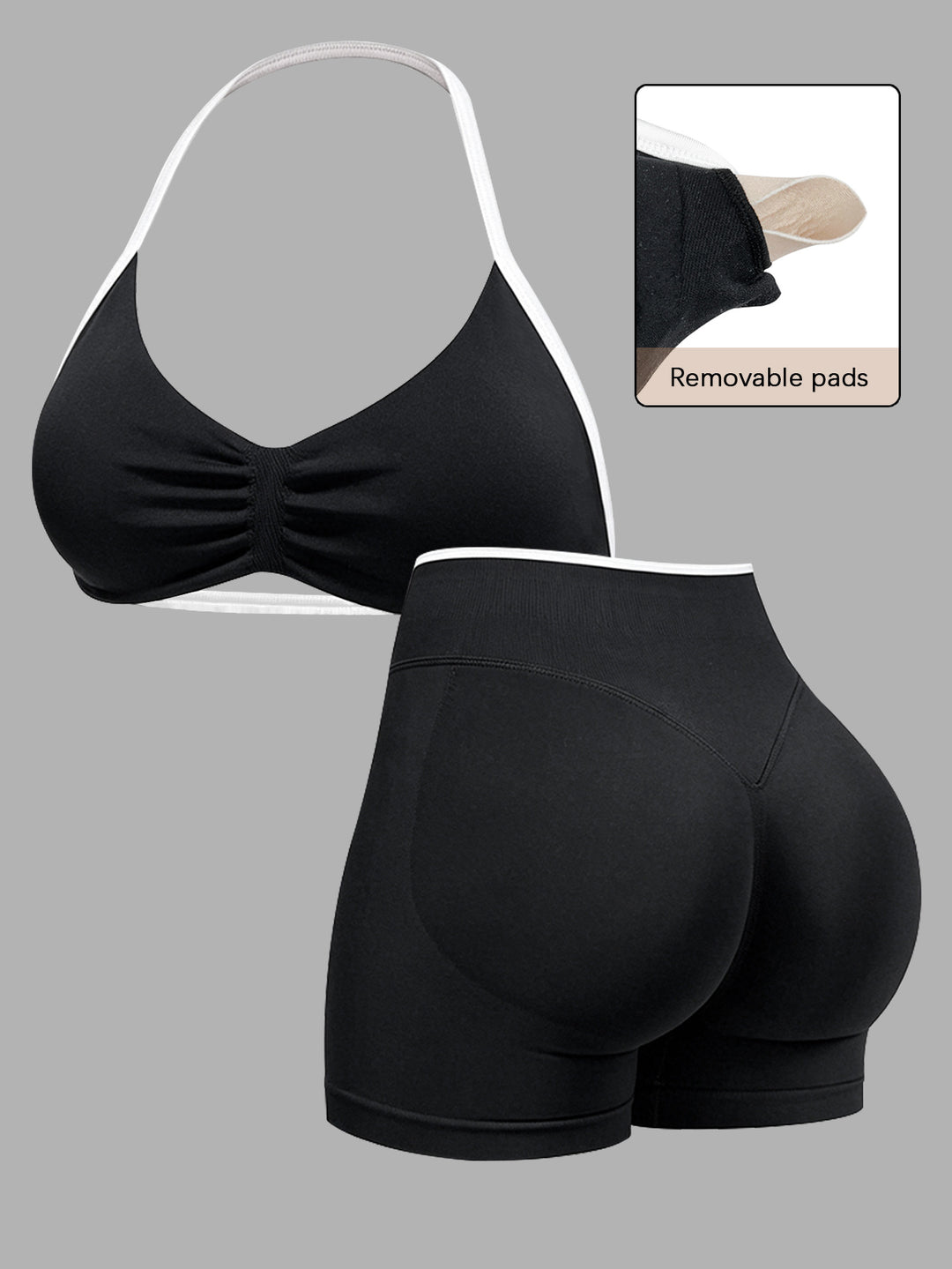 Damen Sportlicher Bikini mit gepolstertem Oberteil und hoher Taille EB