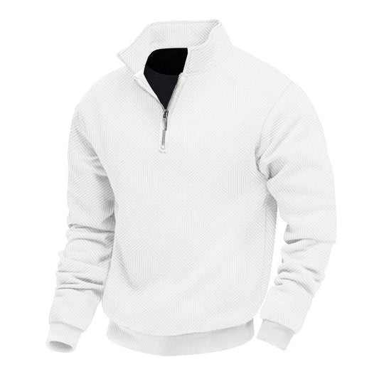 Herren modischer Stehkragenpullover mit strukturiertem Material EB