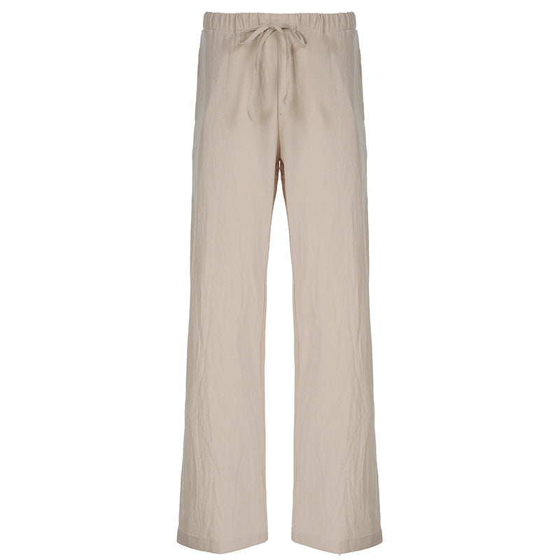 Damen weite Sommerhose mit verstellbarem Bund und praktischen Seitentaschen EB