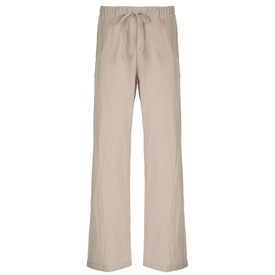 Damen weite Sommerhose mit verstellbarem Bund und praktischen Seitentaschen EB