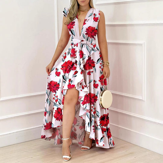 Damen Maxikleid mit floralem Schnitt EB