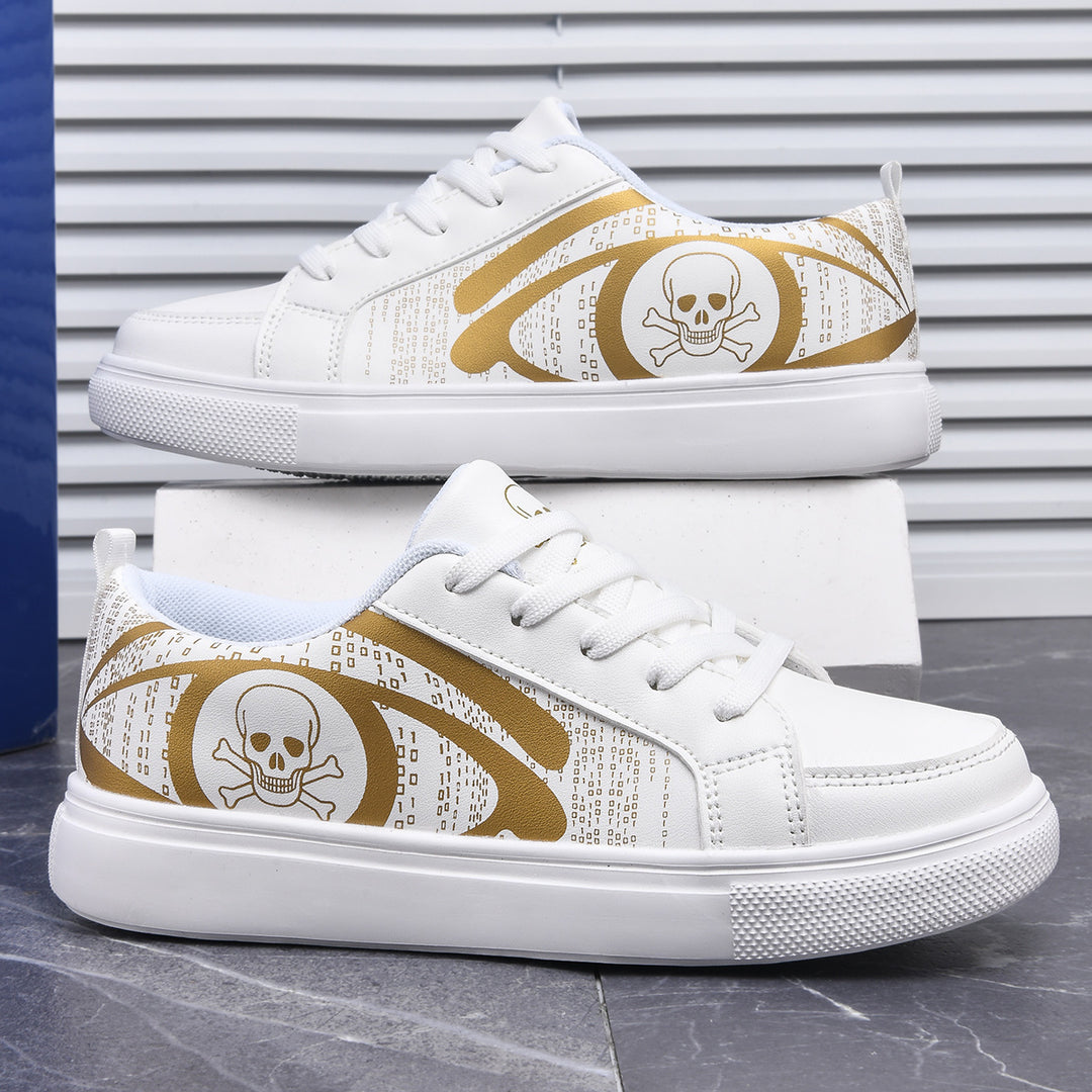 Damen Sneakers mit coolem Skull-Design und gepolsterter Sohle EB