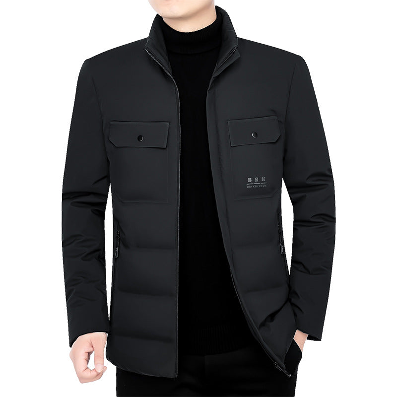 Herren Thermisch gepolsterte Cityjacke mit Stehkragen und Brustklappen EB