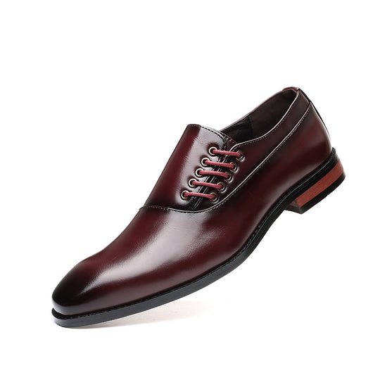 Damen Elegante Hochglanz-Leder Schnürschuhe mit modischen Akzenten EB