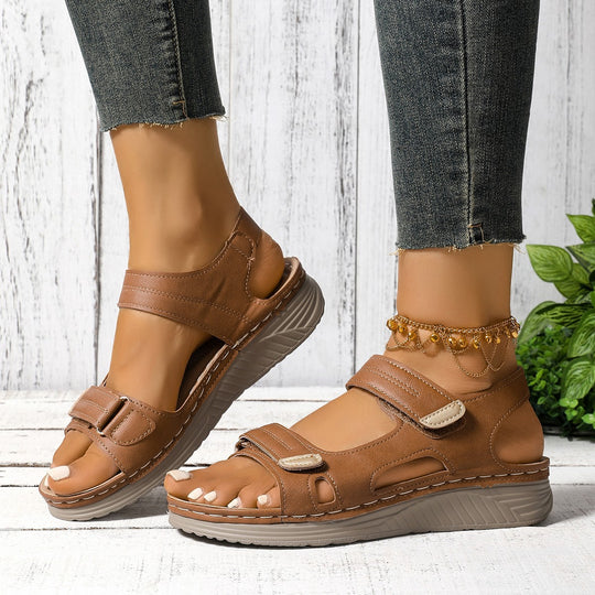 Damen Komfortable Sandalen mit verstellbarem Riemendesign und anatomischem Fußbett EB