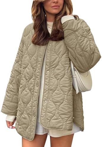 Damen Lässige Steppjacke mit praktischen Taschen und lässigem Schnitt EB