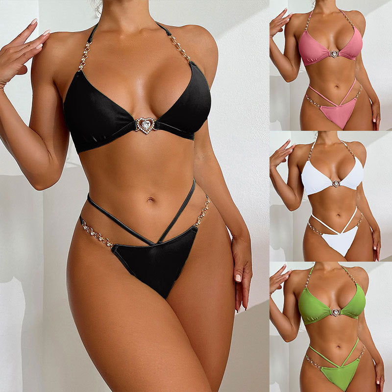 Damen Triangel-Bikini mit verführerischem Schmuckdetail EB