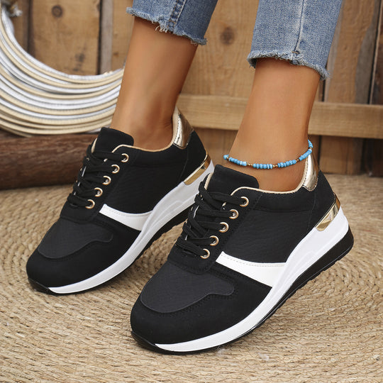 Damen modische Sneakers mit atmungsaktivem Obermaterial und gepolstertem Fußbett EB