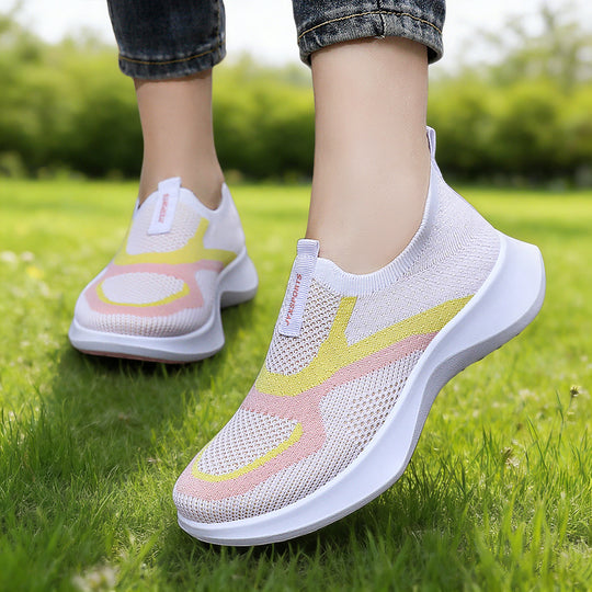 Damen Atmungsaktive Slip-On Sportschuhe mit elastischer Stricktechnologie EB