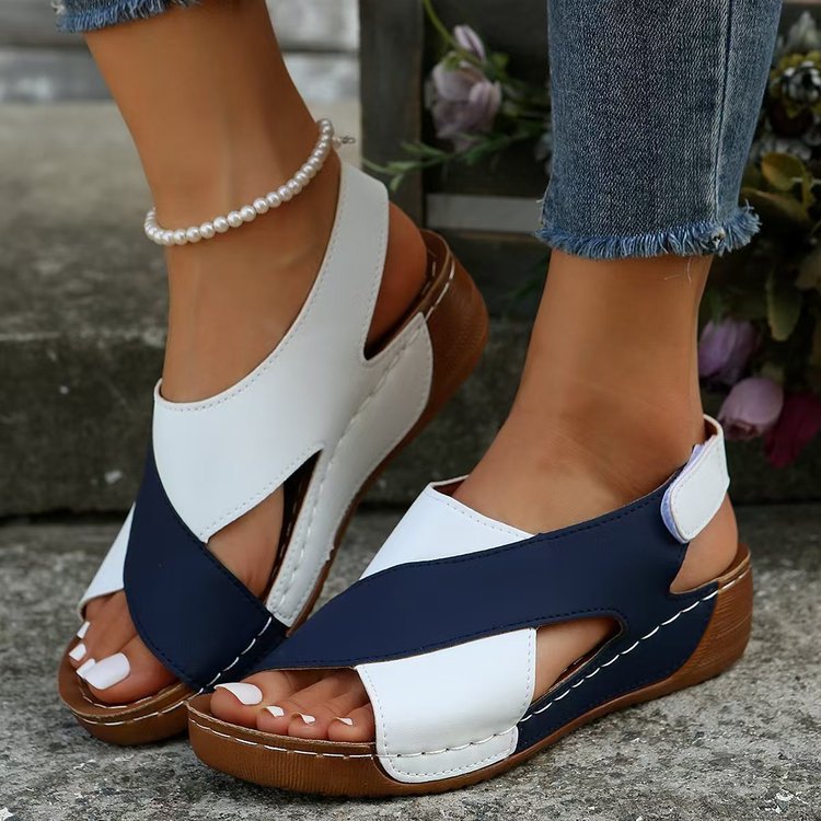 Damen Komfortable Wedge-Sandalen mit atmungsaktiven Riemen und modischem Schnitt EB