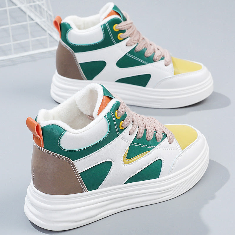 Damen modische High-Top Sneakers mit trendigen Farbakzenten EB