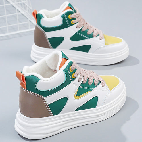 Damen modische High-Top Sneakers mit trendigen Farbakzenten EB