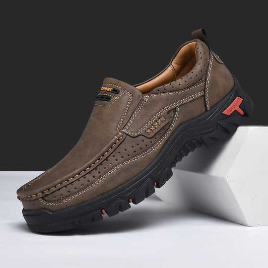 Herren Multifunktionale und bequeme Leder-Slipper mit rutschfester Sohle EB