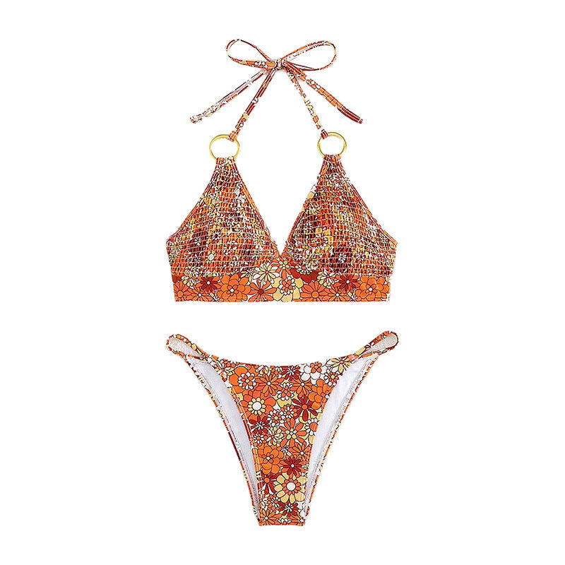 Damen Triangel-Bikini mit Schmuckdetails und verstellbaren Trägern EB