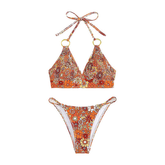 Damen Triangel-Bikini mit Schmuckdetails und verstellbaren Trägern EB