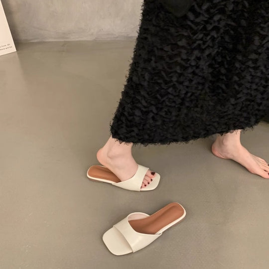 Damen modische Slide-Pantoletten mit elegantem Riemen und bequemer Fußbettgestaltung EB