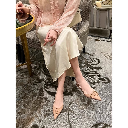 Damen elegante Slingback-Pumps mit modischem Schnallenverschluss und dezentem Absatz EB