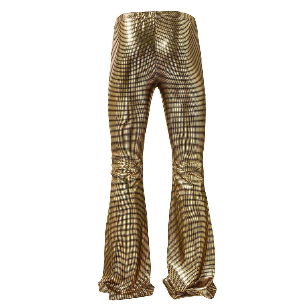 Herren glänzende Disco-Style Hose mit weitem Bein und auffälligem Muster EB