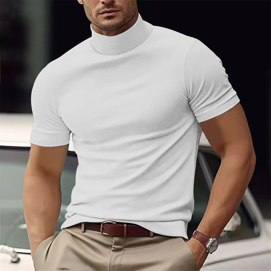 Herren Kurzarm Turtleneck T-Shirt EB