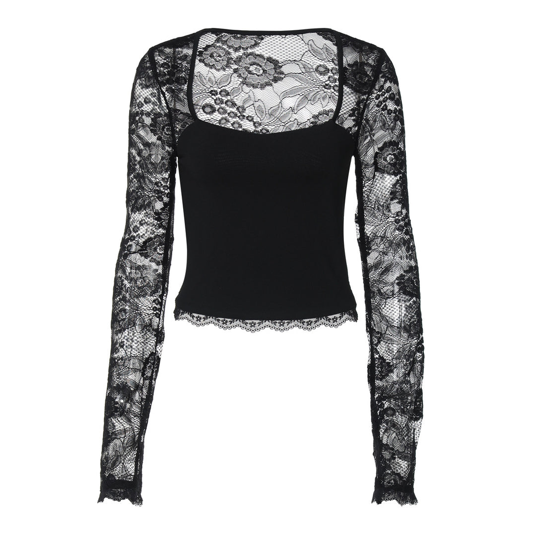Damen Elegantes Oberteil mit Spitzendetails EB
