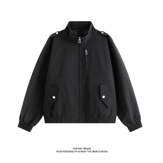 Herren praktische Freizeitjacke mit hohem Kragen und seitlichen Eingrifftaschen EB
