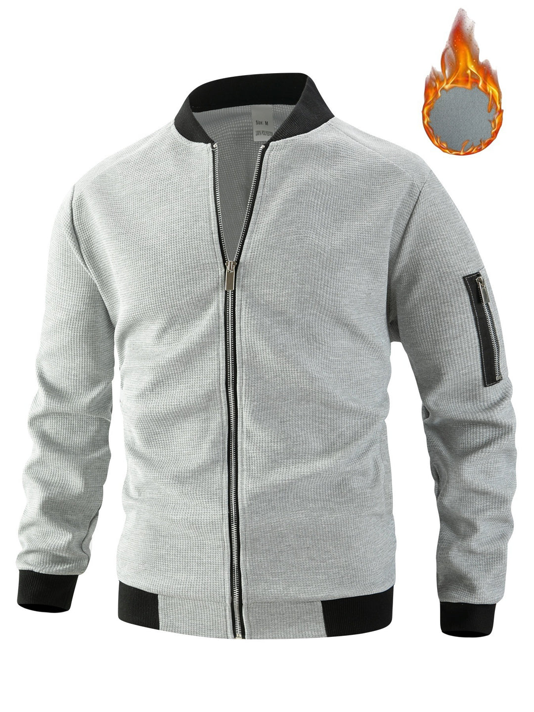 Herren Sportliche Bomberjacke mit Reißverschluss und strukturiertem Design EB