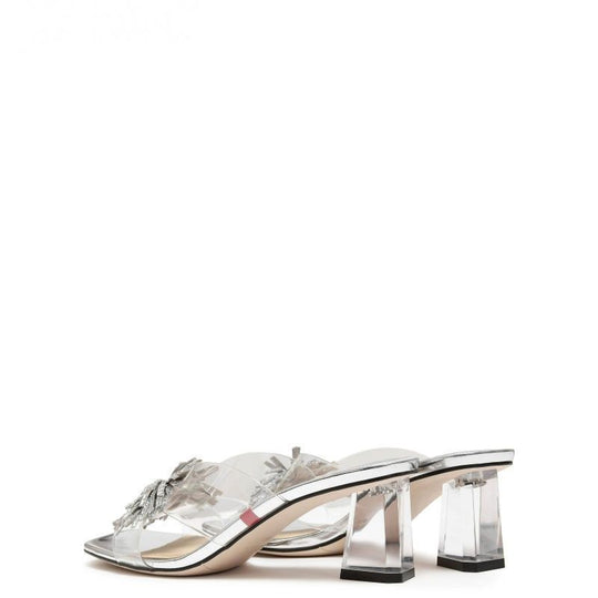 Damen glamouröse Mules mit eleganter Blütenverzierung EB