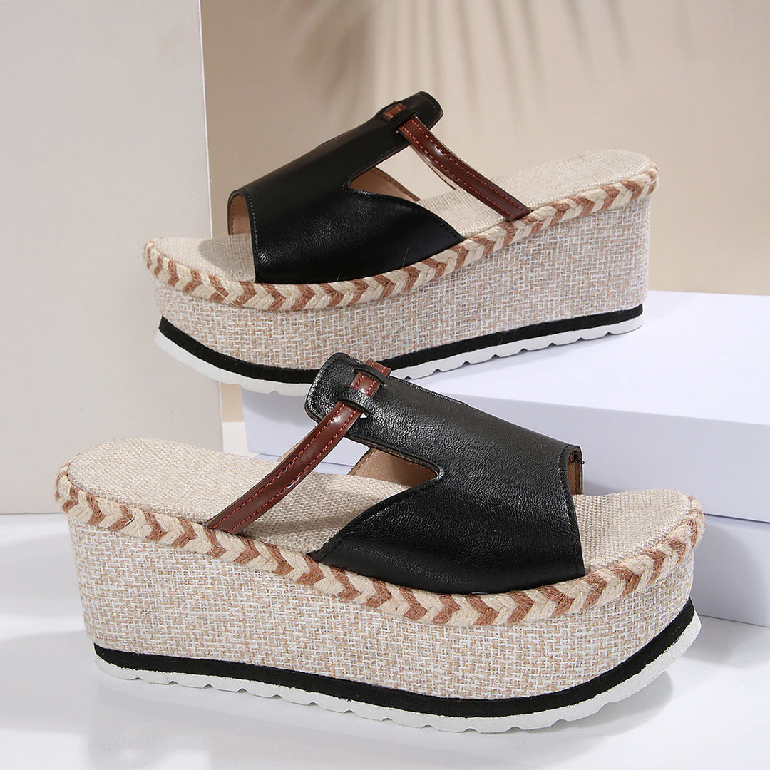 Damen Wedge-Pantoletten mit stylischem Riemendesign und komfortablem Fußbett EB