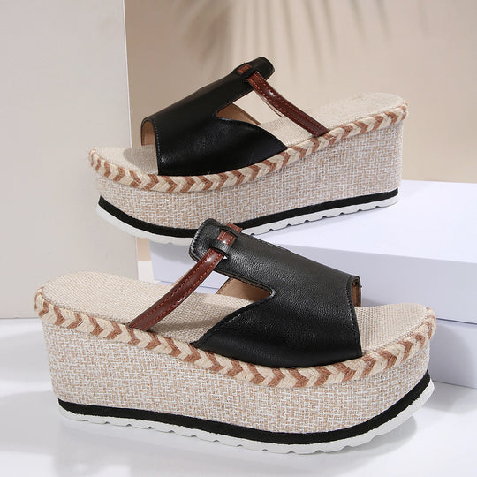 Damen Wedge-Pantoletten mit stylischem Riemendesign und komfortablem Fußbett EB