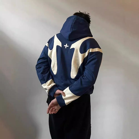 Damen stilvoller Kapuzenpullover mit kontrastierenden Einsätzen EB