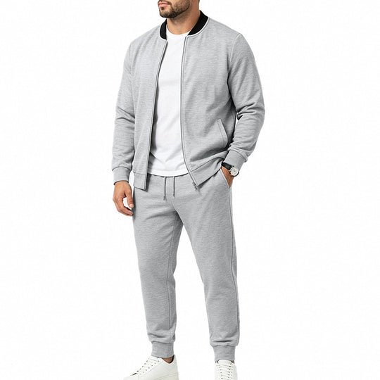 Herren nan sportives zweiteiliges Jogginganzug-Set mit Bomberjacke und konisch zulaufender Jogginghose EB