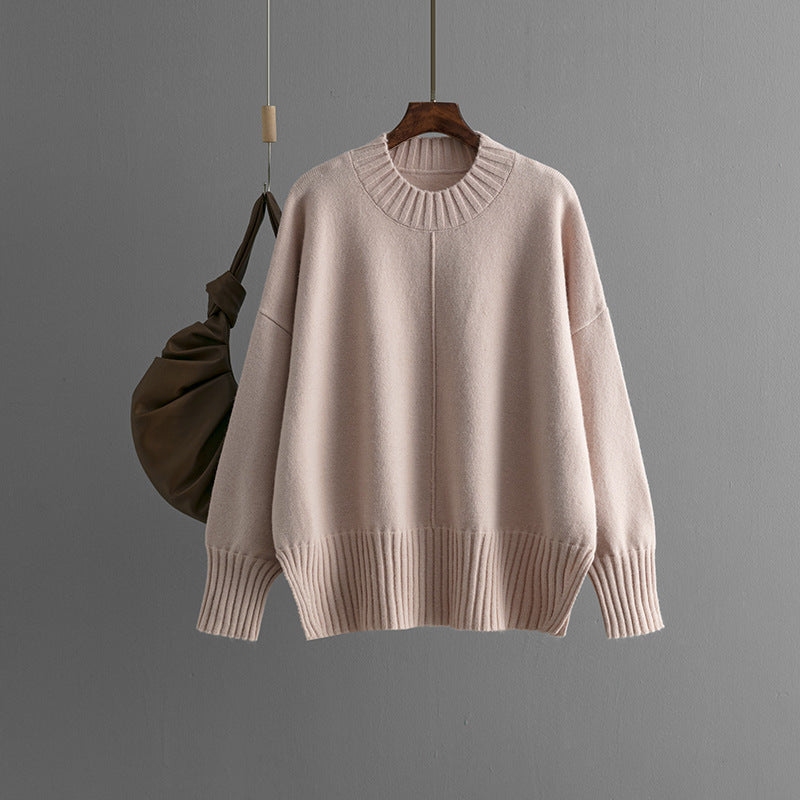 Damen Oversized Strickpullover mit Rippenbund EB