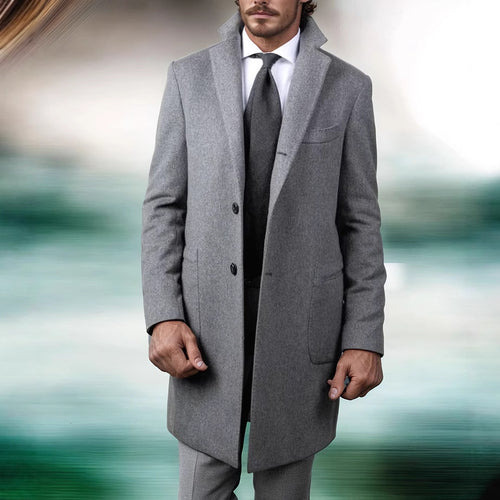 Herren eleganter Baumwolltrenchcoat mit edlen Taschen und modernem Schnitt EB